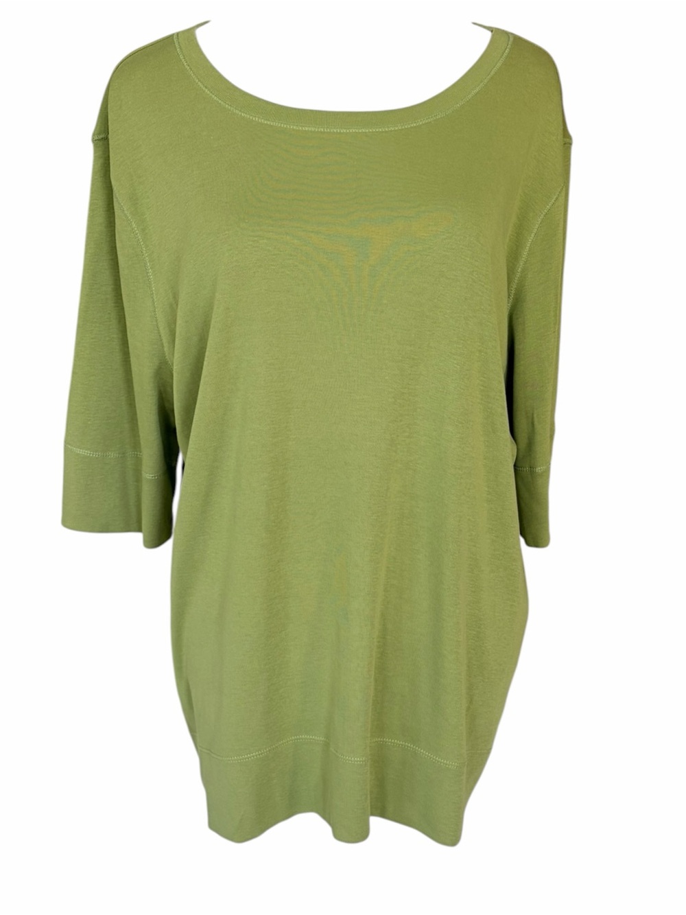 Chico's Moss Green Short Sleeve 100% Pima Cotton Top